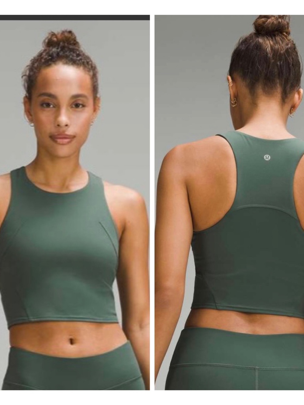 lululemon athletica Olive Green High-Neck Crop Sports Bra
